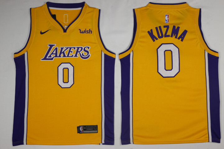 Men Los Angeles Lakers #0 Kuzma Yellow Game Nike NBA Jerseys->new orleans saints->NFL Jersey